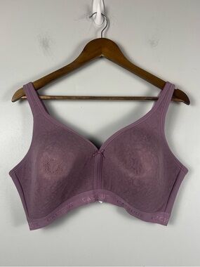 Cacique Bra Lightly Lined No Wire Lace Overlay Lightly Padded purple 40DDD
